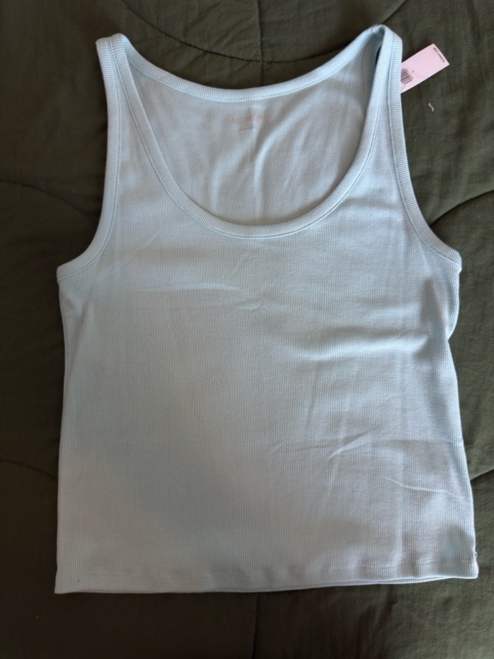 Old Navy Light Blue Ribbed Scoop Tank